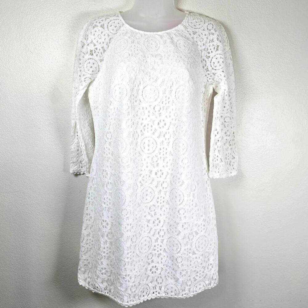 Lilly Pulitzer Dress Women's 6 White Lace Lined Feminine Romantic Summer Party